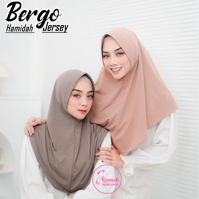 Jilbab Bergo Hamidah Jersey | Bergo Sport Jersey Premium/hijab instan jersey/hijab bergo/bergo hamidah/jilbab polos-1