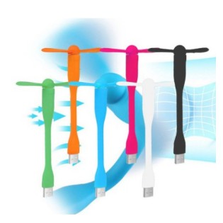 Kipas Angin Mini Portable Flexible Dengan 2 Balingbaling Dan Port USB Mini Fan