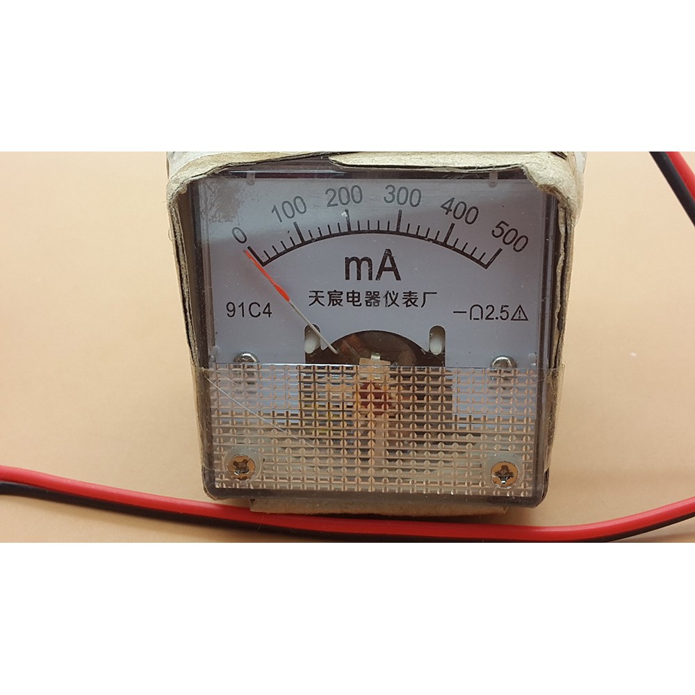 Ampere meter Panel Analog s/d 500 mAmpere with jack