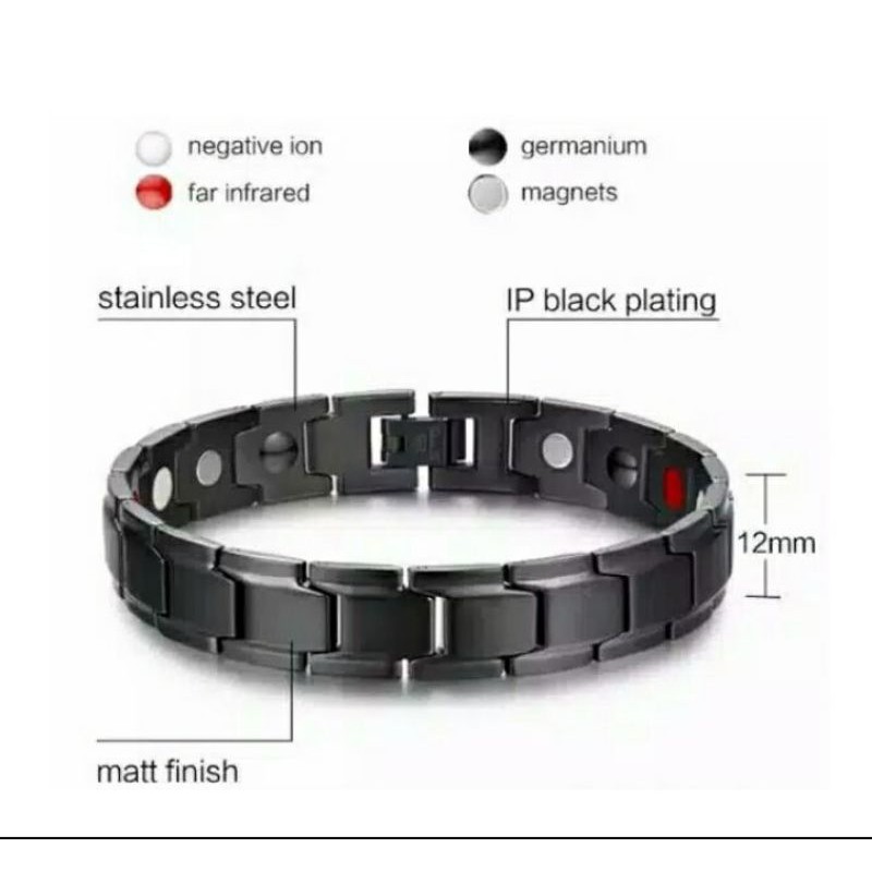 Gelang Titanium Asli Anti Karat Anti Luntur/Gelang Titanium Kesehatan Terapi Magnetic