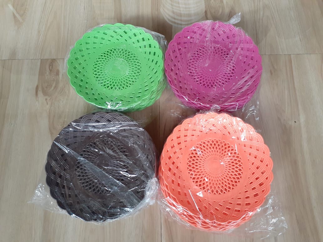 Piring Rotan Plastik Lusinan (12 Pcs)