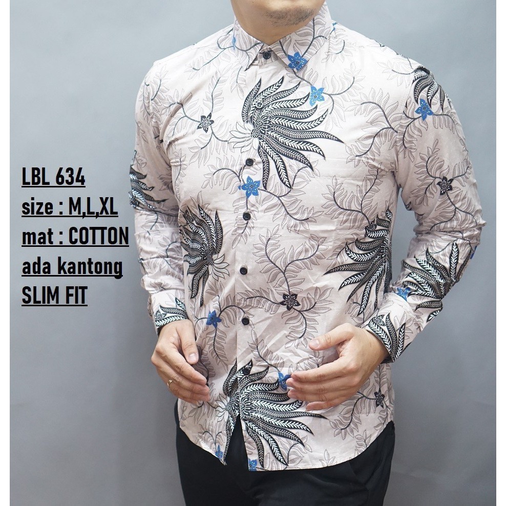 KEMEJA BATIK PRIA SLIM FIT KATUN LUIGIBATANI BAJU BATIK PRIA SLIM FIT KEREN LBL634