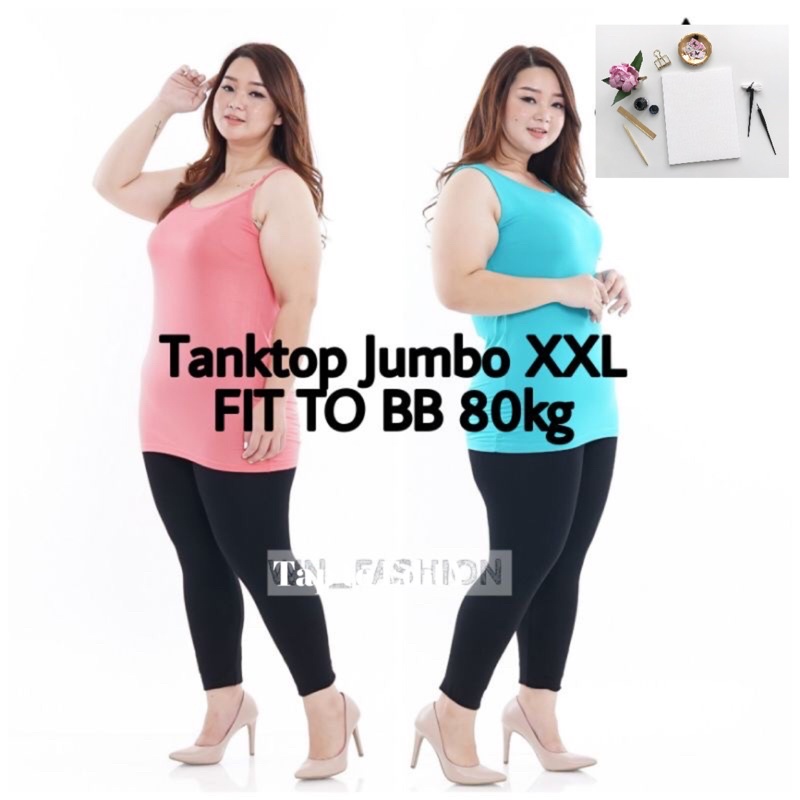 TANKTOP JUMBO DALAMAN WANITA SINGLET SUPER LEMBUT MURAH BIG SIZE (Singlet jumbo)