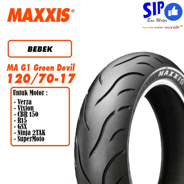 Ban motor sport Maxxis MA G1 120 70 17 Green Devil tubeless