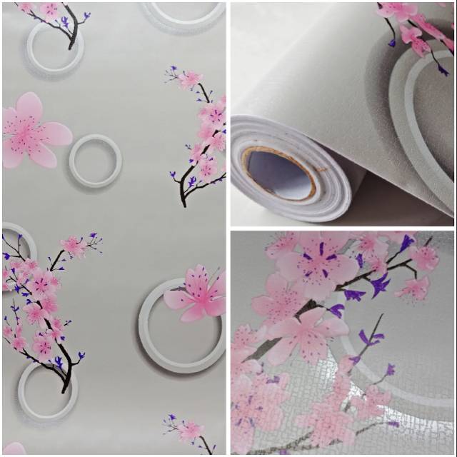 Wallpaper dinding kamar motif bunga pink abu abu bagus Wallpaper dinding kamar motif bunga pink abu abu bagus