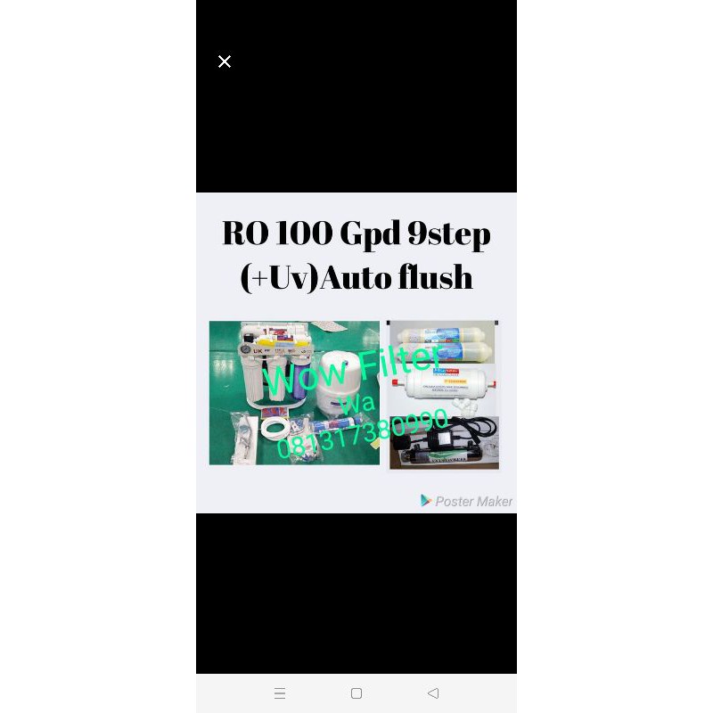 mesin ro 100 Gpd 9step UK auto flushing standing