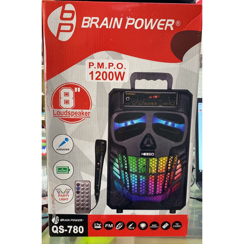 BRAIN POWER QS-780 PORTABLE SPEAKER 8"
