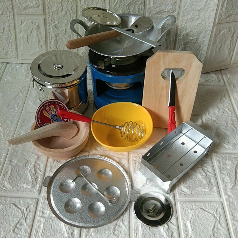 Jual Set Alat Masak Masakan Mini Anak Kompor Spirtus Bulat Hepi ...