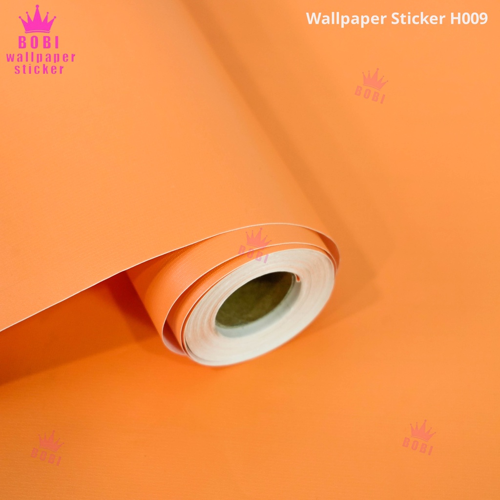 Wallpaper Sticker Motif Orange Polos H008 / Wallpaper New / Ukuran 9mx45cm