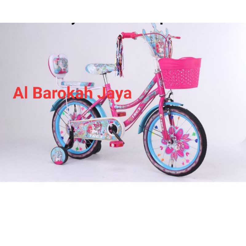 Sepeda Anak Roda Empat Cewek Perempuan Mini Trex Little Poni 16 Inch( sdh rakit )