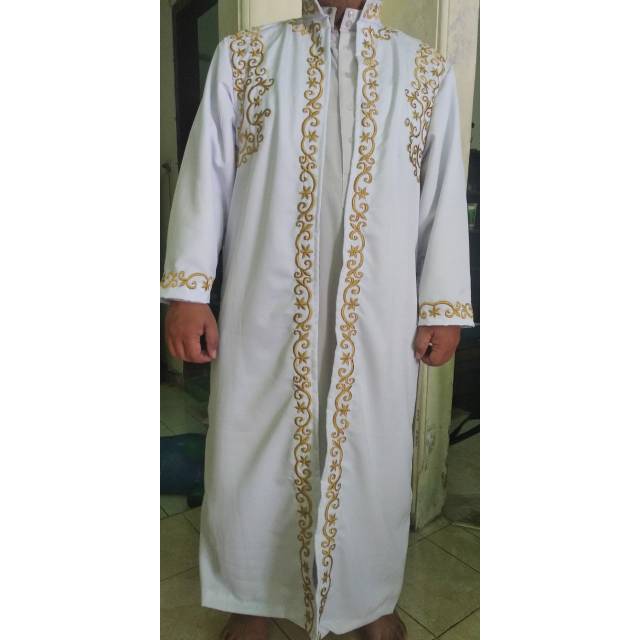 Jubah luaran.habaib bordir ustad imam mesjid