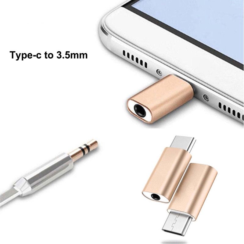 Adapter Konverter USB Tipe-C Ke AUX 3.5mm Bahan Metal Untuk Headphone