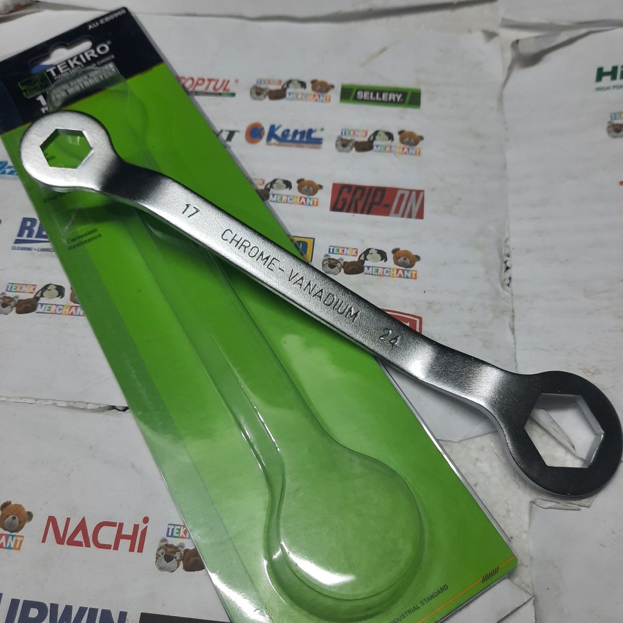 kunci tutup buka klep bengkok tekiro 17-24 kunci blok mesin 17x24