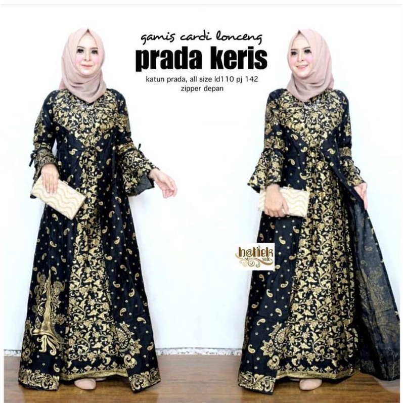 Maura Couple - Sania Ruffle Batik Keluarga Couple Jazy Gamis Syar'i - Gamis Kerah Jazy Terbaru Motif Keris Prodo 2022