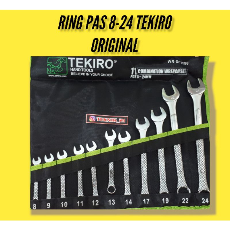 KUNCI RING PAS TEKIRO 8-24 MM RING PAS TEKIRO 11 PCS KUNCI KOMBINASI TEKIRO JAPAN TEKIRO RING PAS