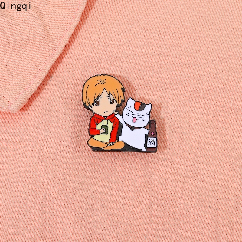 Bros Pin Enamel Desain Anime Natsume Yuujinchou Book of Friends Takashi Maneki Neko Nyanko Sensei Madara