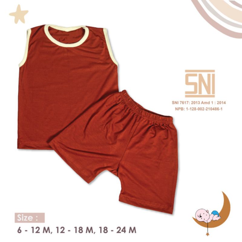 SNI MOONS Stelan Oblong Kutung Polos Moons Stelan baju kutung bayi/ Stelan baju anak