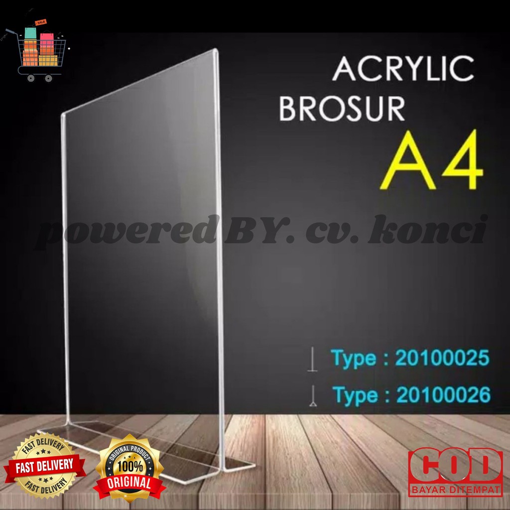 

Akrilik A4 stand brosur brochure brosur holder stand acrylic tipe T Series 21X30cm