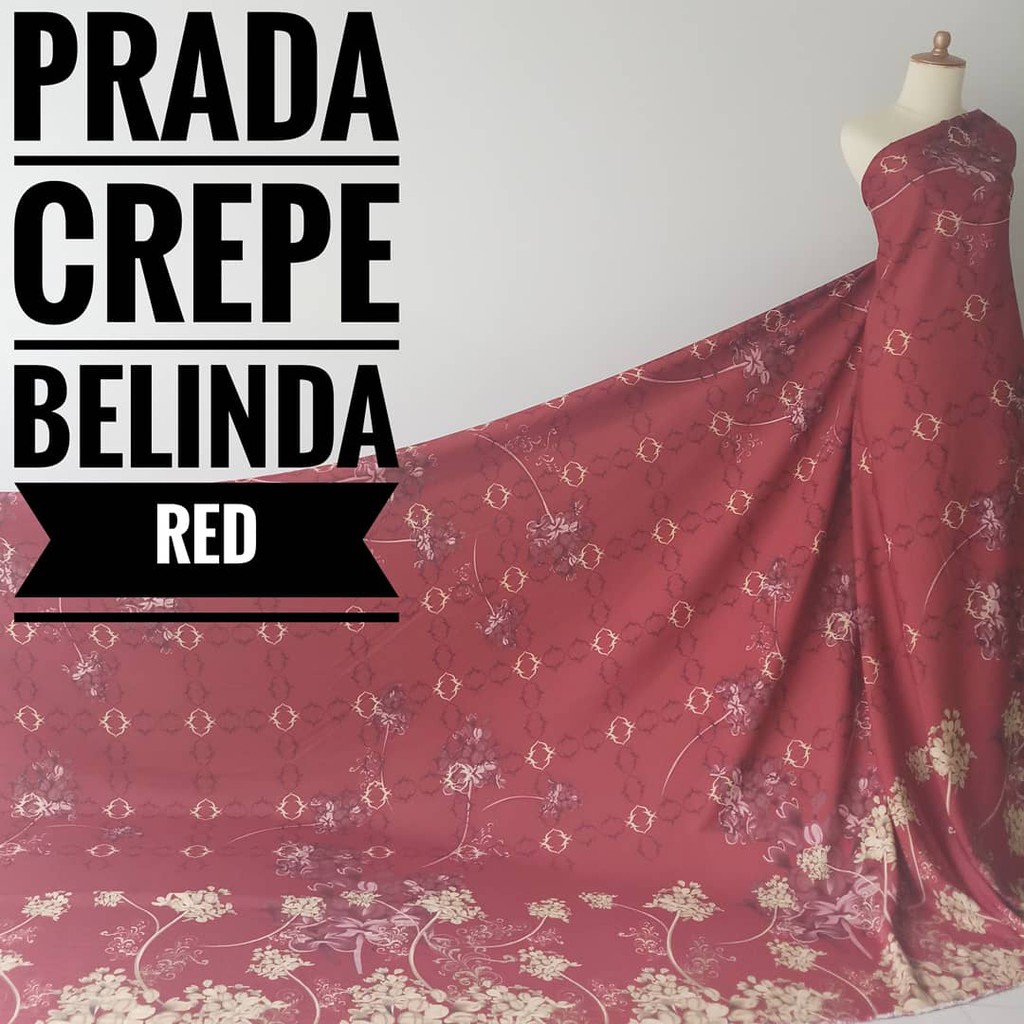 Kain Meteran Prada Crepe Belinda Red (0.5M)