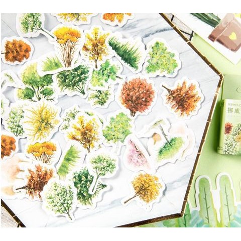 Label Stickers - Japanese Forest Plant (46pcs)