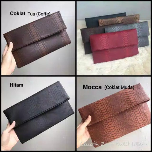 Clutch Kulit Ular / Dompet Wanita / Dompet Cewe / Clutch Zara