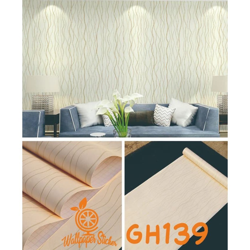 Wallpaper stiker dinding kamar tidur / wallpaper 3d wallstiker motif elegant 45cm X 10meter-GH139