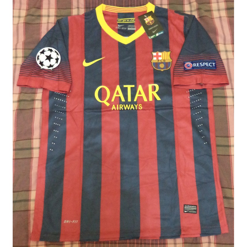 Jersey barca Home 13/14 Full Patch UCL Retro