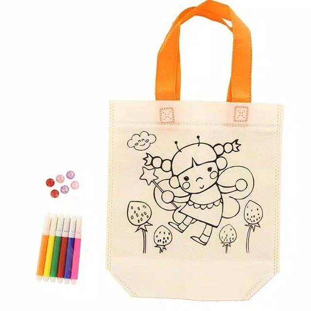 Mewarnai goodie bag sendiri DIY tas anak kids toodler birthday child mainan edukasi education toys tas kado