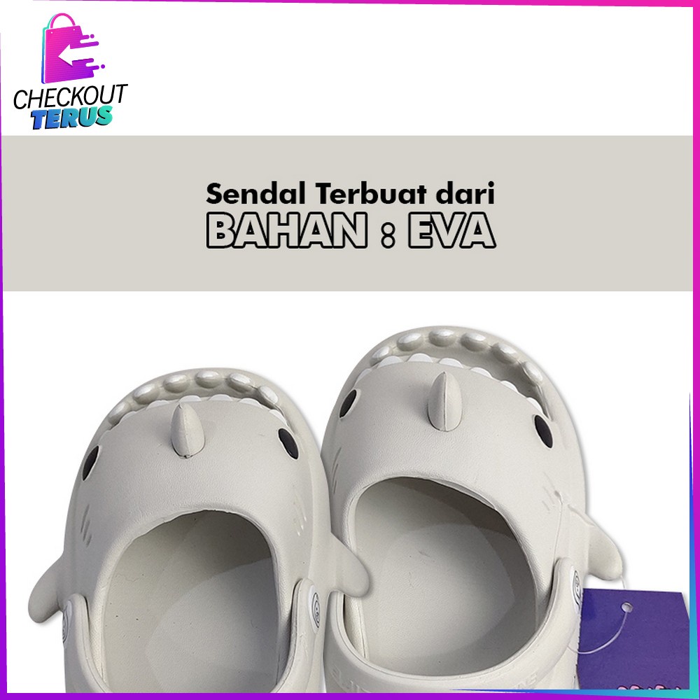 CT S40 Sandal Hiu Karakter Hewan Lucu Bahan EVA Dengan Tali Belakang Anti  Slip Unisex Sendal Selop Anak Lucu Import