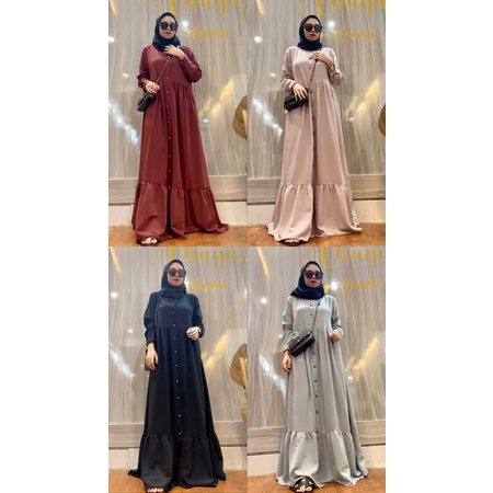 Abaya By ans series ruffle full kancing