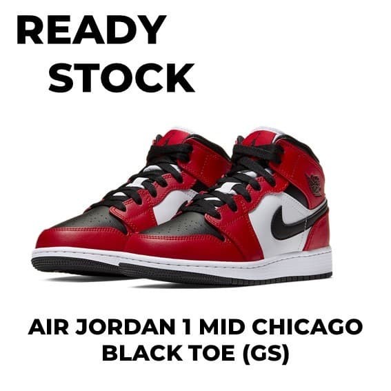 Air Jordan 1 Mid Chicago Black Toe (GS)