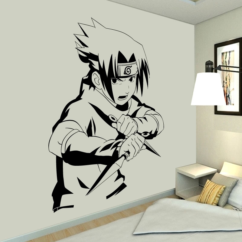 Stiker Dinding Motif Anime Naruto Sasuke Untuk Kamar Tidur Shopee Indonesia