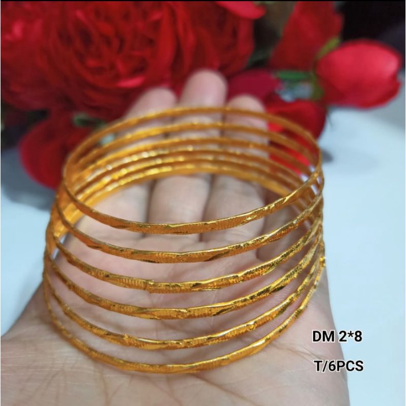 Set gelang Keroncong Gelombang isi 6pcs Gold dan Silver