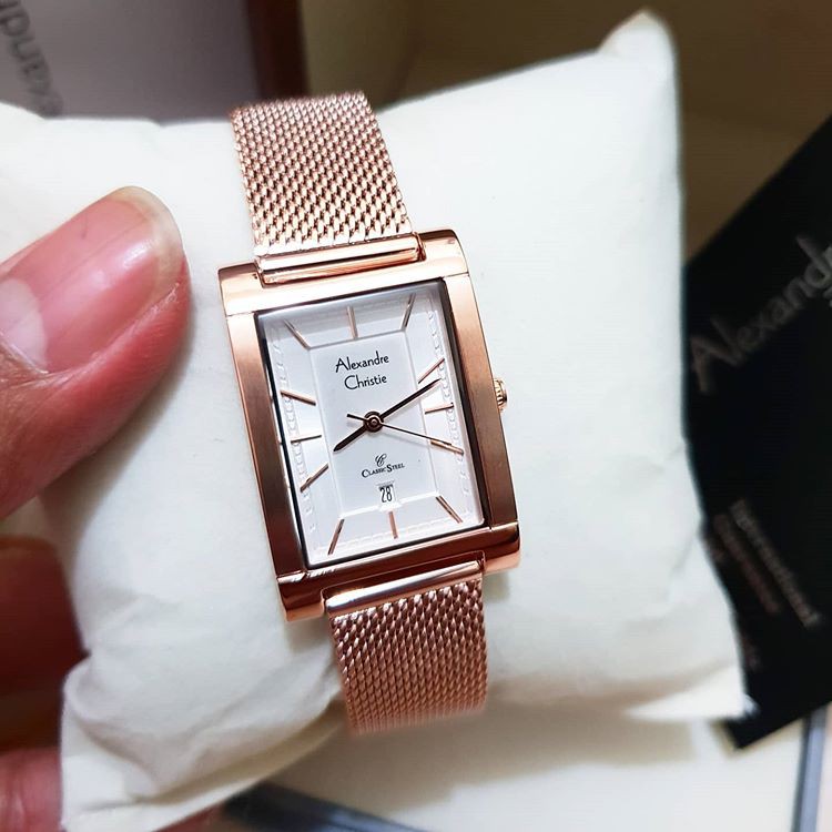 Alexandre Christie AC2863 Original Jam Tangan Wanita Stainless Rose Gold