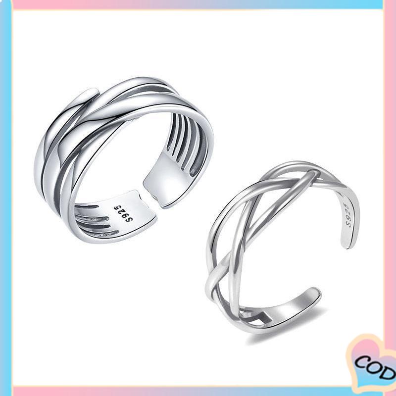 COD❤️ 3pcs Cincin Jari Telunjuk Model Terbuka Dapat Disesuaikan Tidak Pudar Untuk Unisex-A.one