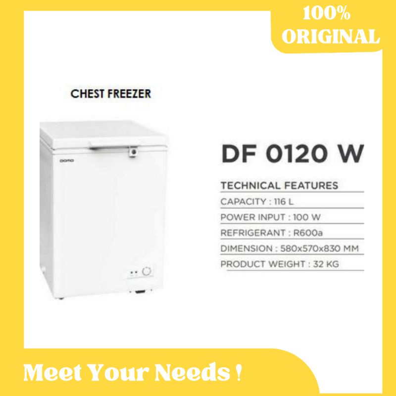 FREEZER BOX DOMO BY MODENA CHEST FREEZER TYPE DF 0120 W