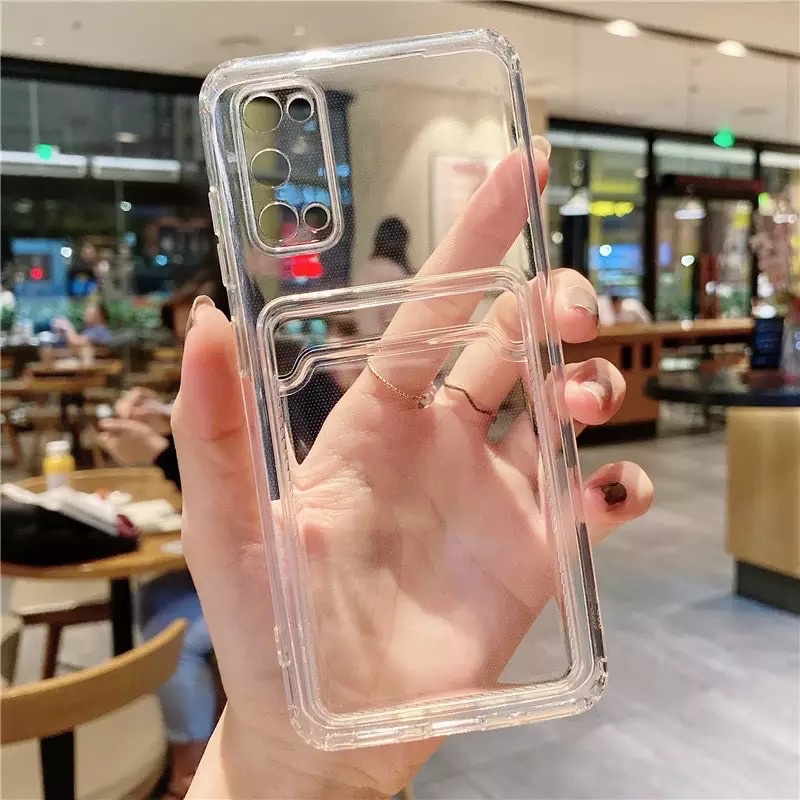 Softcase Transparan Slot Card Holder REALME C21 C33 C17 C2 C30 C31 C35 C1 C3 C11 C12 C15 C20 C25 C25S C21Y C25Y 4G 5G Casing Wallet Clearcase Slot TPU Clear Phone Cover