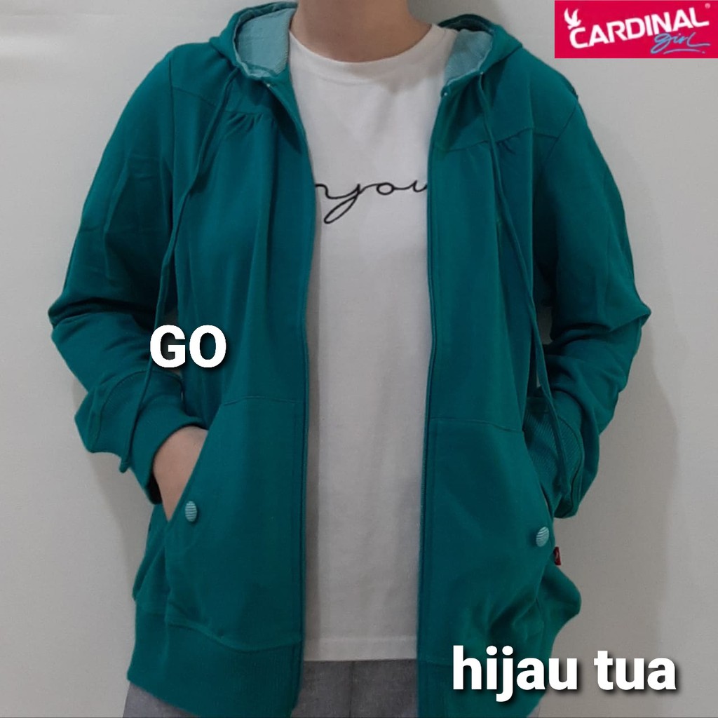 BB CARDINAL SWEATER GIRL 138  Hijau Tua Jaket Cewek Sweater Cardinal 100% Original