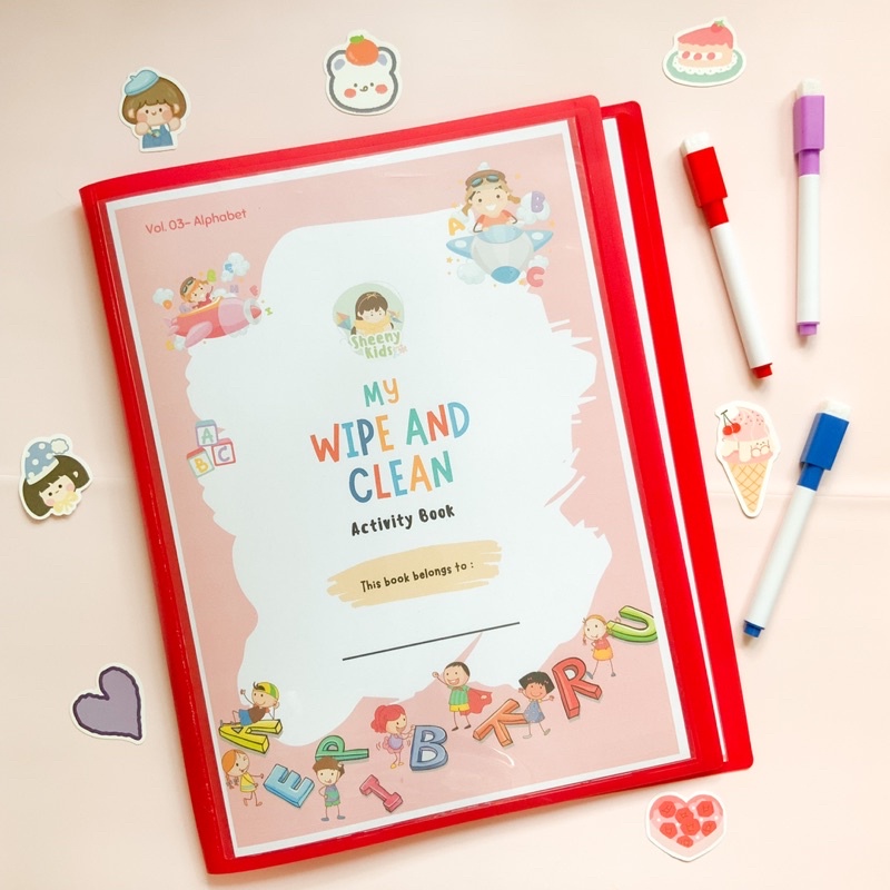 

Wipe and Clean Worksheet Vol. 3 (Alphabet) untuk balita usia 2 tahun, usia 3 tahun, usia 4 tahun, usia 5 tahun