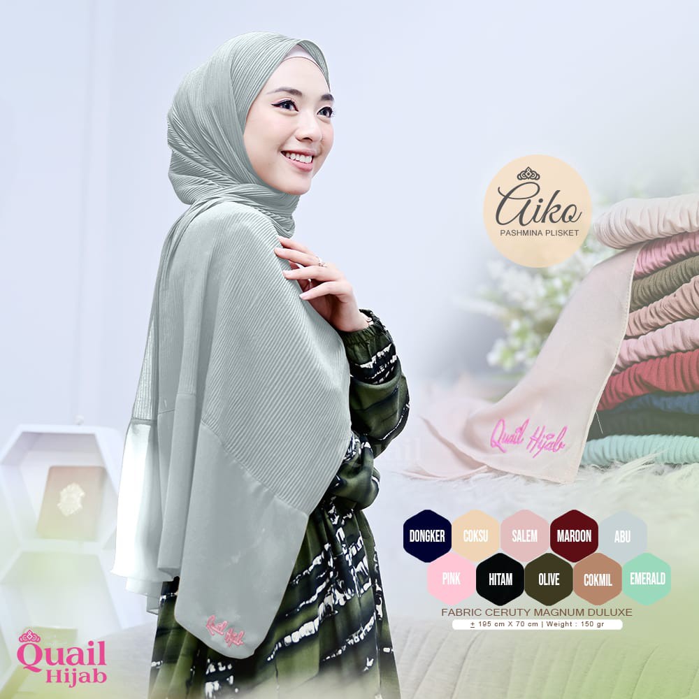 QUAIL HIJAB ORI - AIKO PASHMINA PLISKET