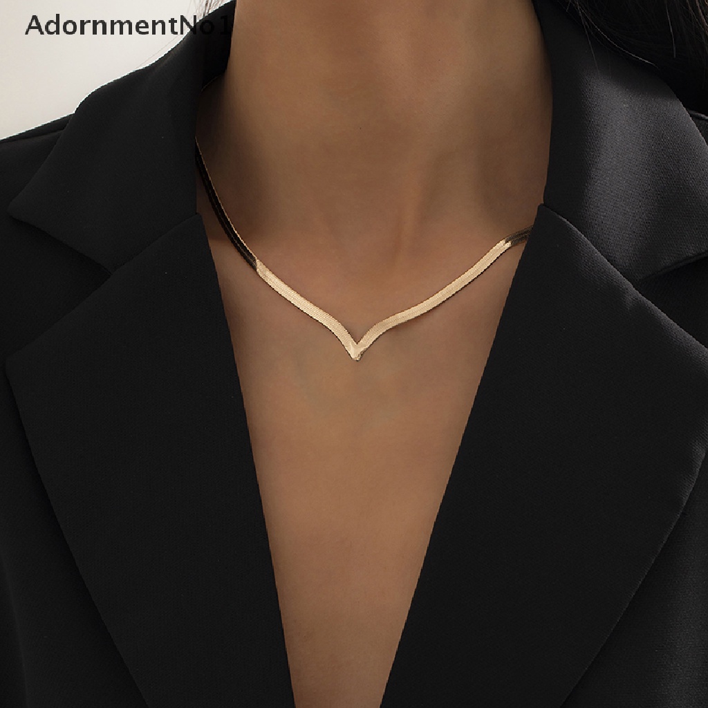 (AdornmentNo1) Kalung Choker Rantai Ular Gaya Punk Bahan Metal Untuk Wanita