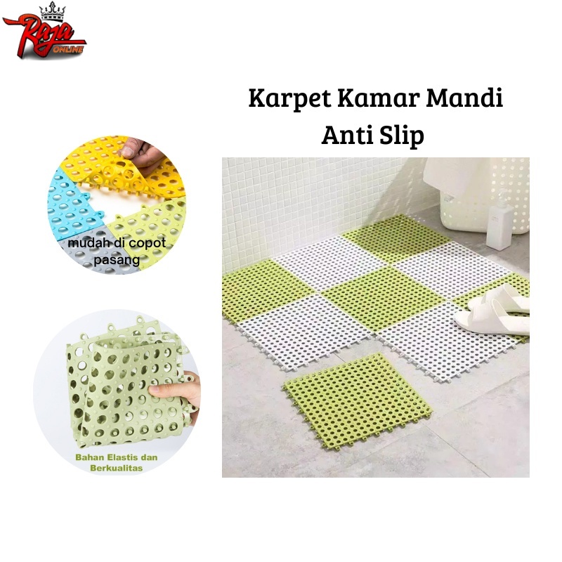 KAS2 - Karpet Kamar Mandi Anti Slip Polkadot Karpet Anti Licin