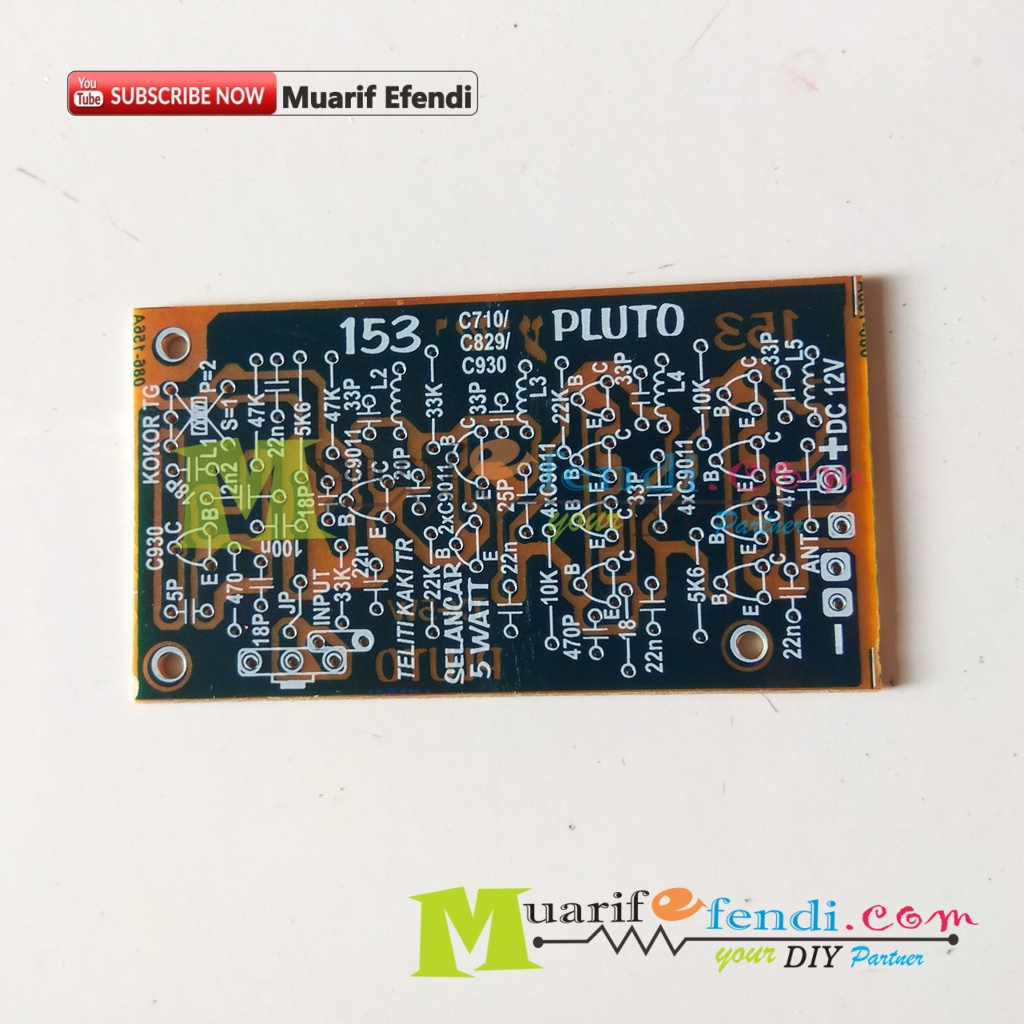 PCB Pemancar 5 Watt dengan booster fm 2SC9011 153