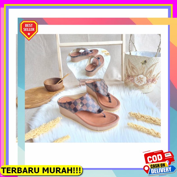 Wedges Wanita Widges Kekinian 2022 Sendal Murah Cewek Wejes Import Terbaru Kondangan Weges Pesta Dh 