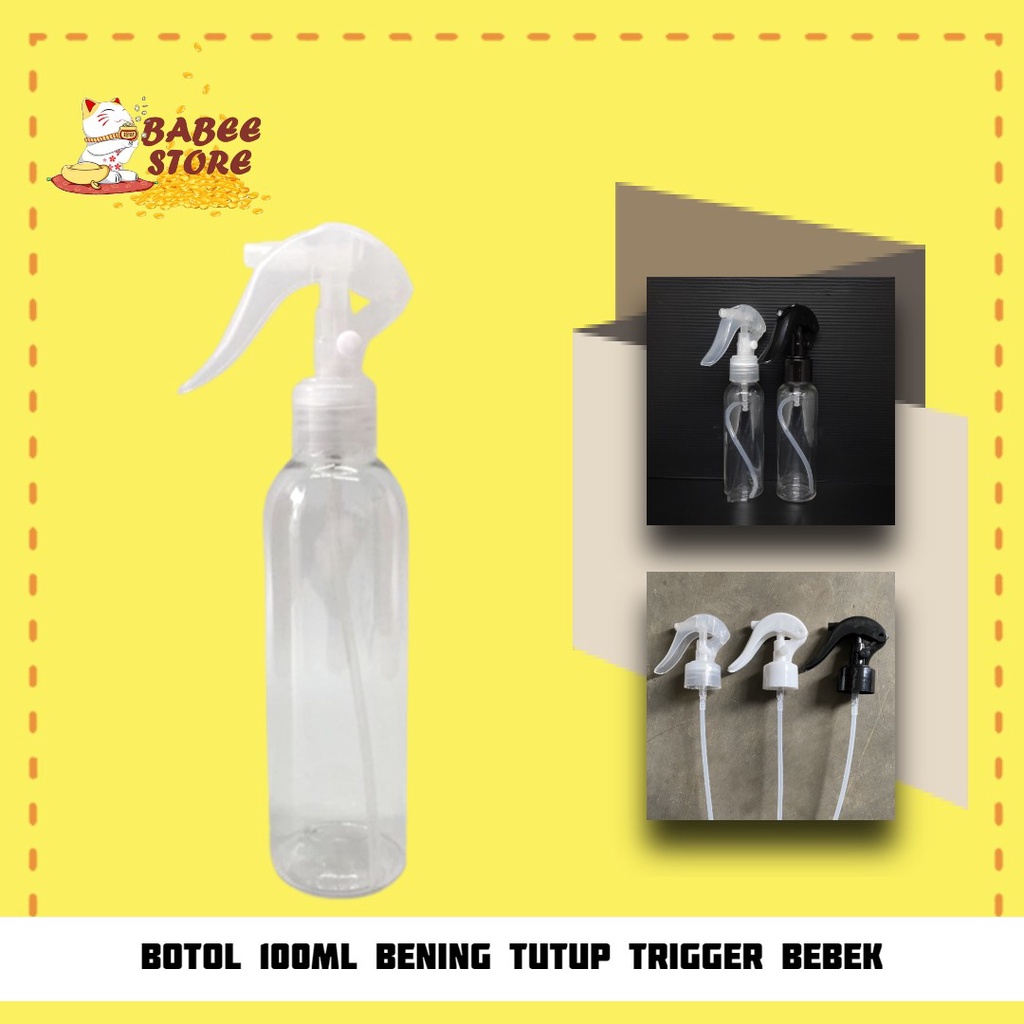 BABEE BOTOL PLASTIK 100ML TRIGGER BENING PUTIH BAHAN TEBAL / BOTOL ISI ULANG [HARGA GROSIR]