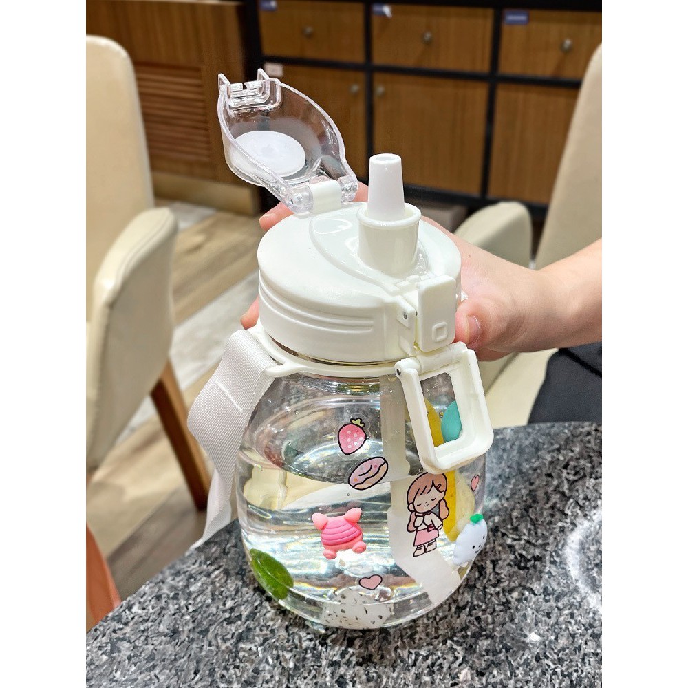 Botol Anak Big Belly Children's Cup Bottle + Stiker / Cangkir Air Minum Jerami Besar 1100 ML - H487