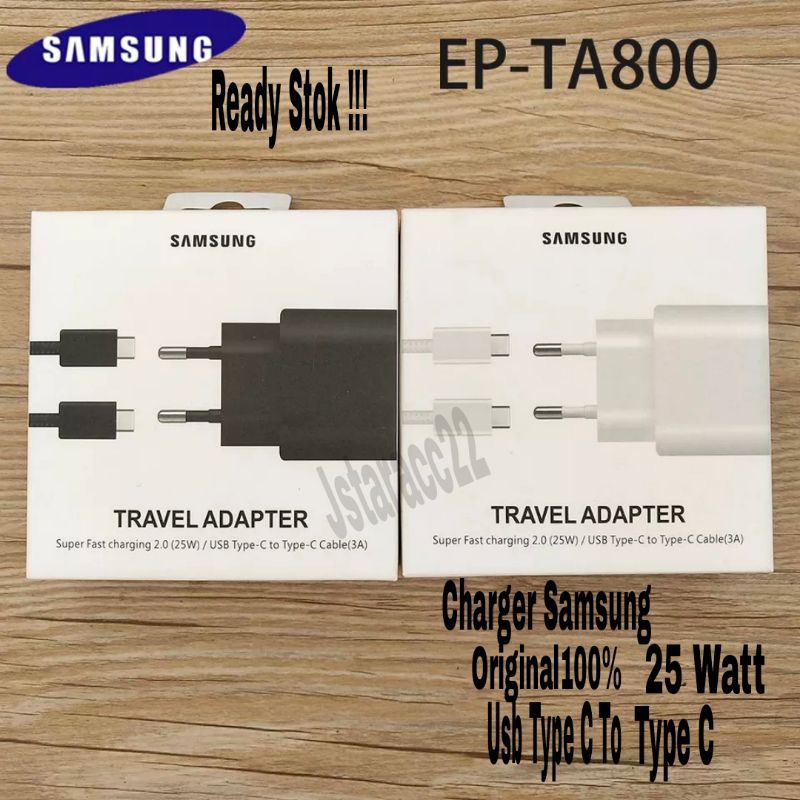 TRAVEL CHARGER SUPER FAST CAHRGING SAMSUNG GALAXY TAB A8 2022 CARGER ORIGINAL100% 25WATT USB TYPE C ORI CASAN