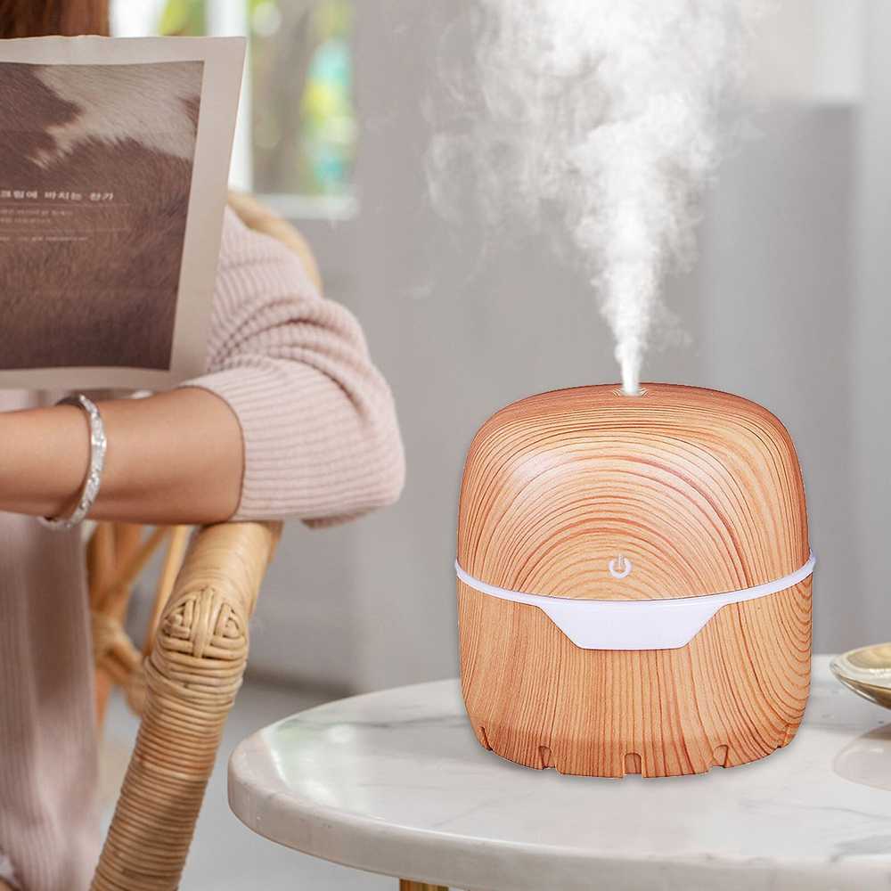 Humidifier Aromaterapi 300ml Light Wood Design Model Kayu Wooden