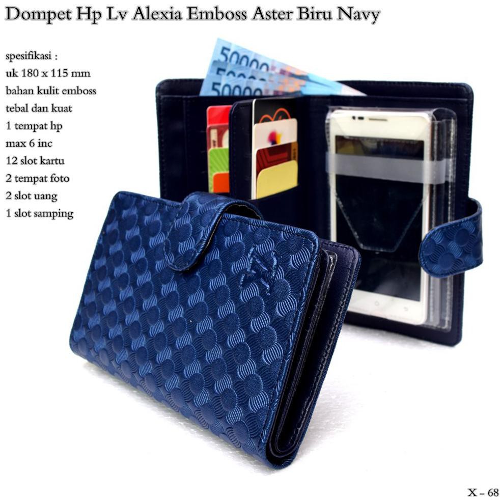 Jual Dompet import / dompet hp alexia lv emboss aster 1hp max 5,8 inc biru navy Murah