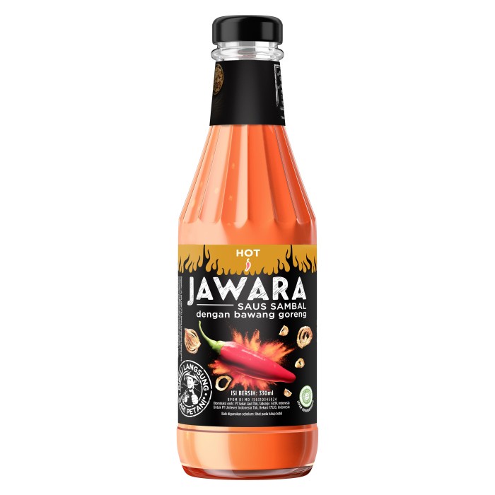 

sambal-aneka- jawara saus sambal hot 330ml - sambal pedas, sauce, saos sambal -aneka-sambal.